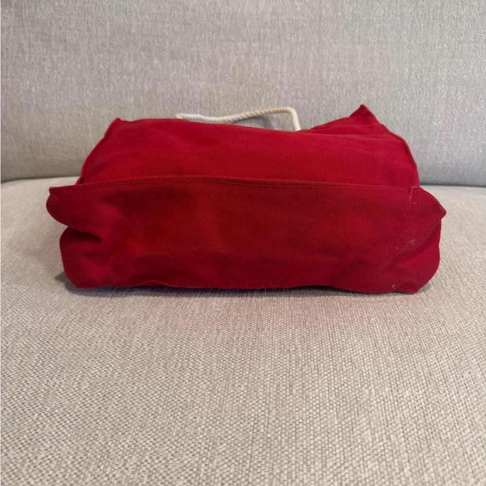 Red Canvas Anchor Nautical Mini Tote with Ropelike handles - Picture 5 of 8